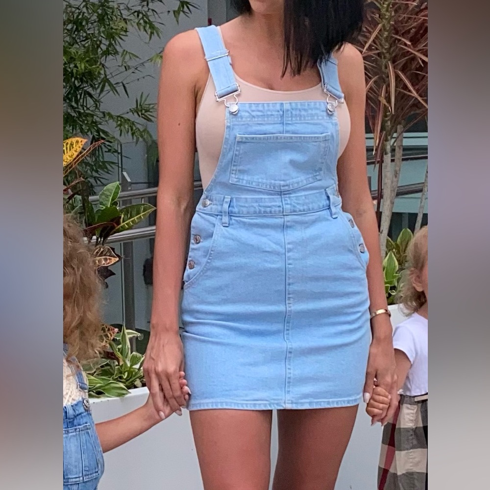 ZARA Denim Overall Dress
